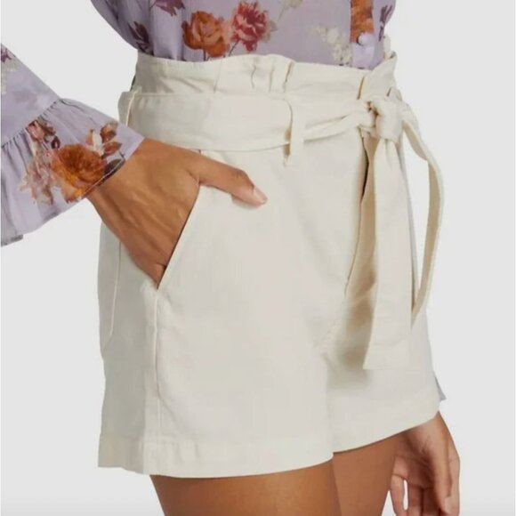 PAIGE Women Anessa Short Pleated WB Quartz Sand 30 - Picture 7 of 10